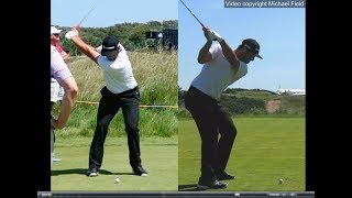 Jon Rahm golf swing  Long Iron faceon amp downtheline July 2017 [upl. by Nah242]