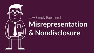 Misrepresentation and Nondisclosure  Contracts  Defenses amp Excuses [upl. by Correy]