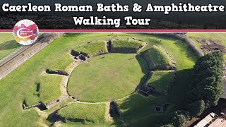 CAERLEON ROMAN BATHS amp AMPHITHEATRE WALES  Walking Tour  Pinned on Places [upl. by Nnyliram]