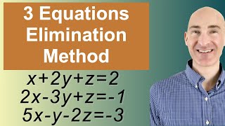 Solving Systems of 3 Equations Elimination [upl. by Kcirdla]