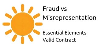 Fraud vs Misrepresentation  Other Essential Elements of a Valid Contract  CA CPT  CS amp CMA [upl. by Josefina434]